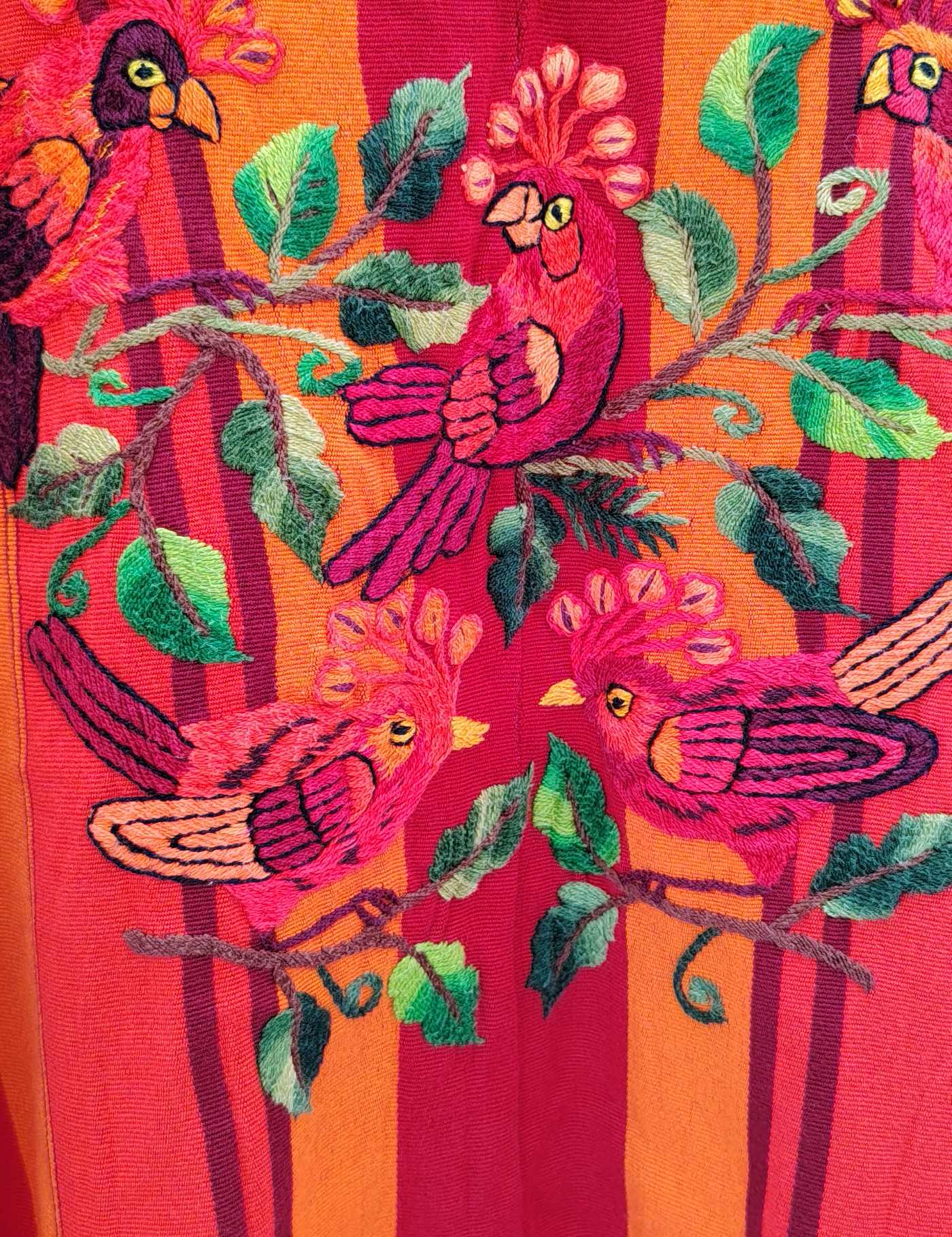 Orange with Birds Santiago Huipil #8-206