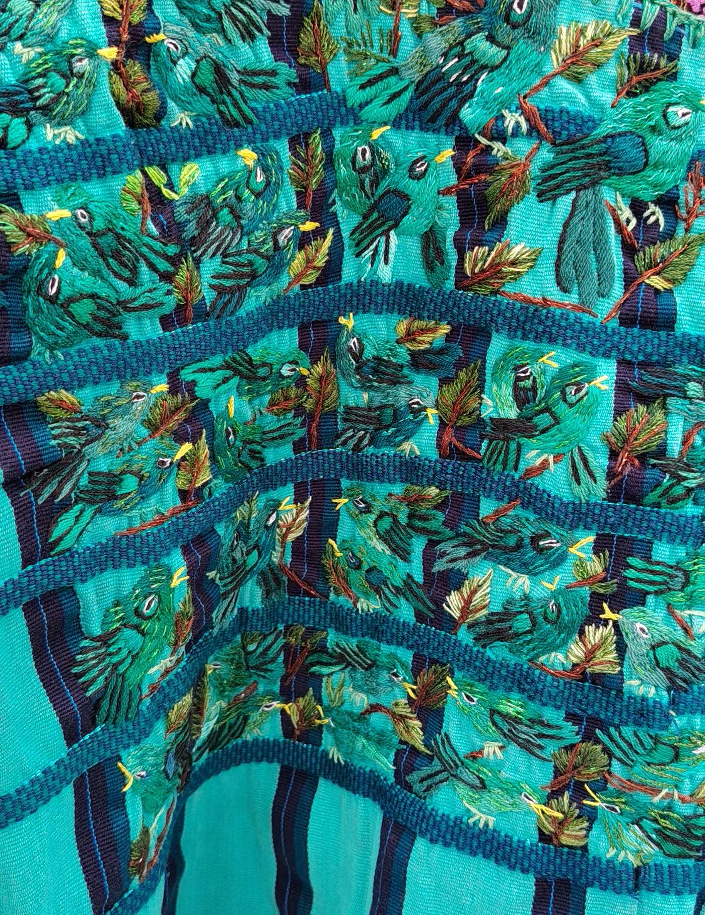 Green with Birds Santiago Huipil #8-207