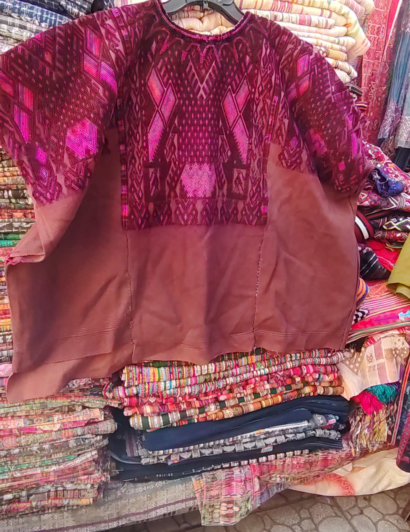 Brown and Berry Chichicastenango Huipil #8-222