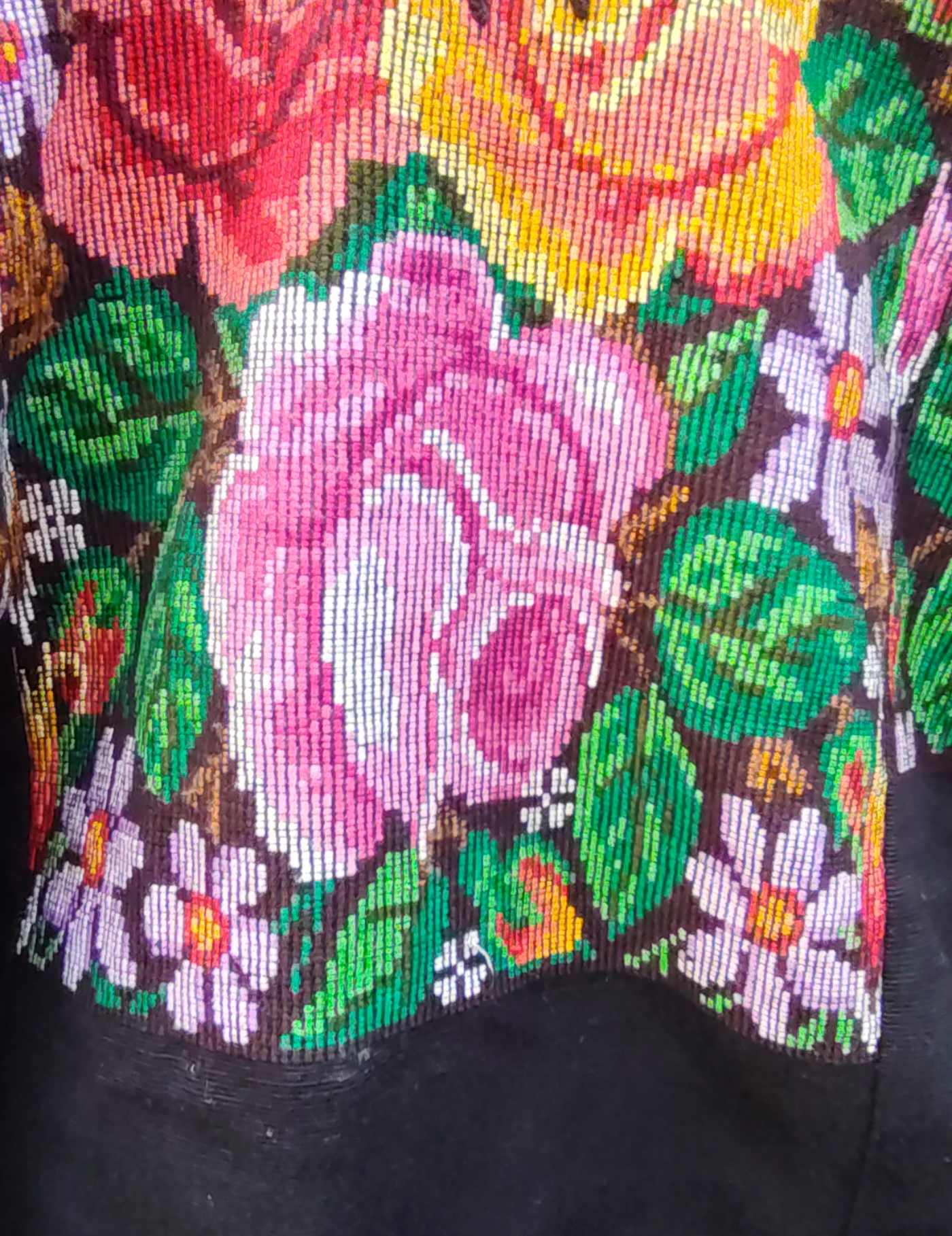 Pink and Orange Roses Chichicastenango Huipil #8-230