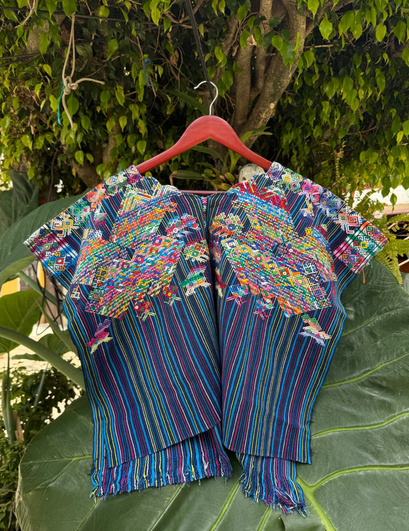 Multicolor peacock Nahualá Huipil #8-231