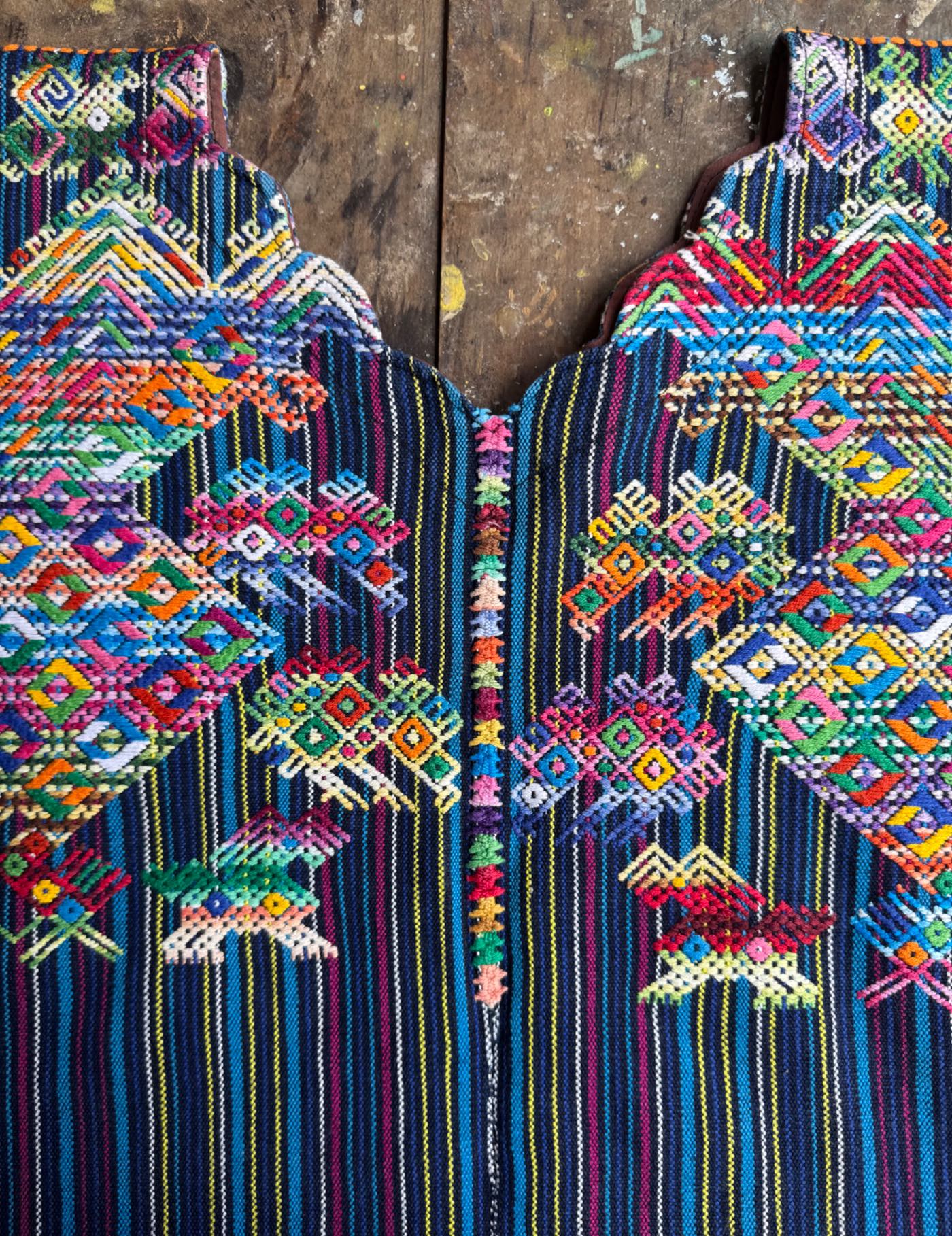 Multicolor peacock Nahualá Huipil #8-231