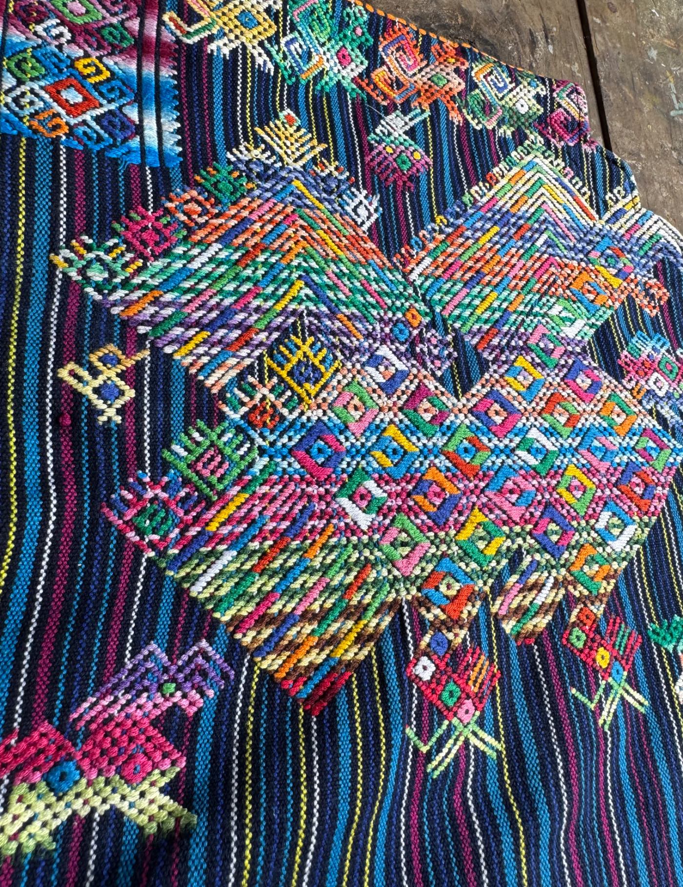 Multicolor peacock Nahualá Huipil #8-231
