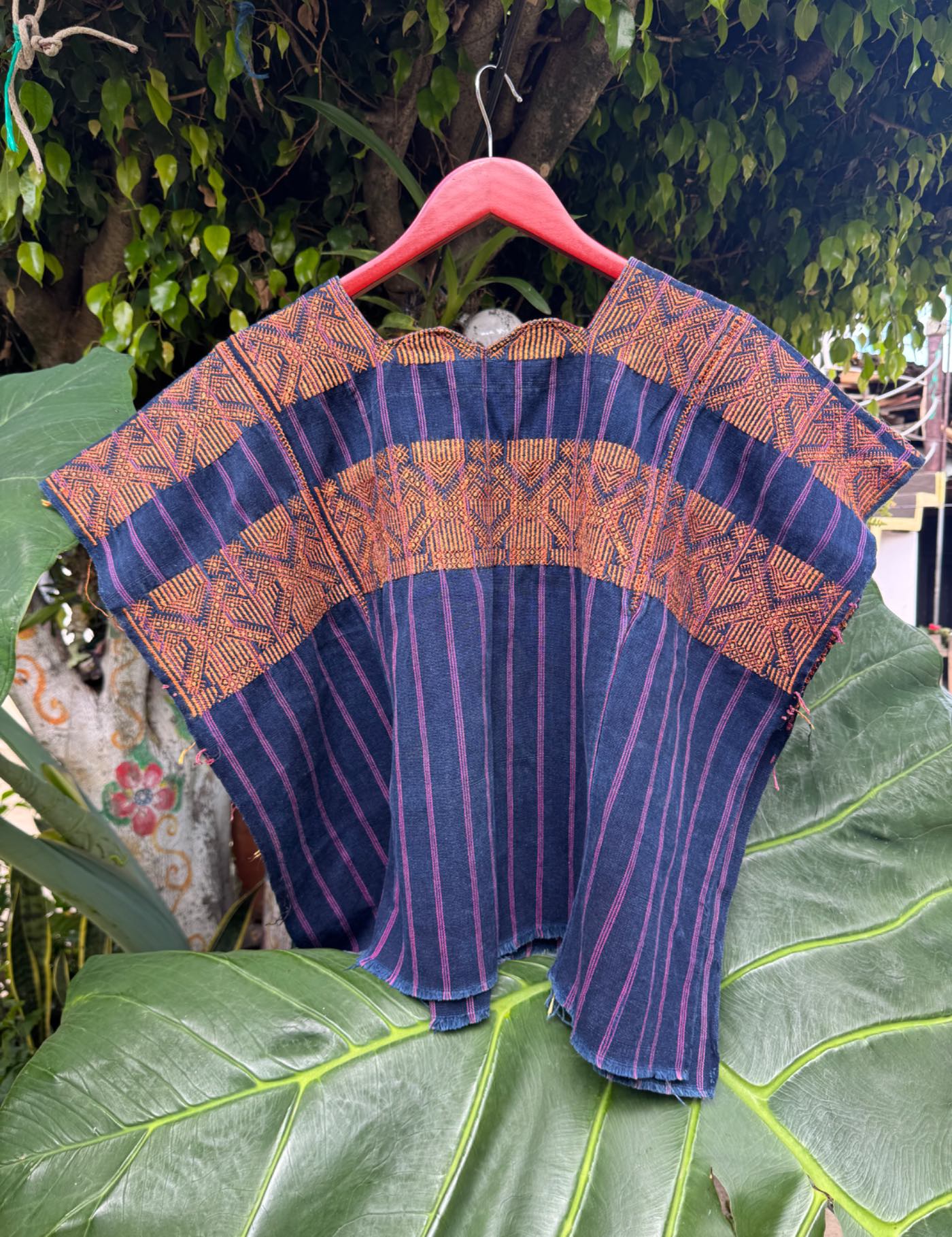 Indigo with Double-Headed Eagle Nahualá Huipil #8-236