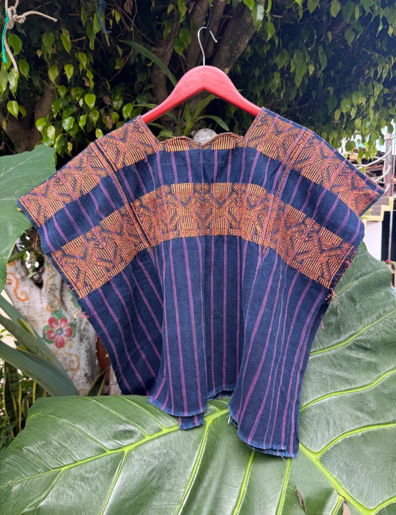 Indigo with Double-Headed Eagle Nahualá Huipil #8-236