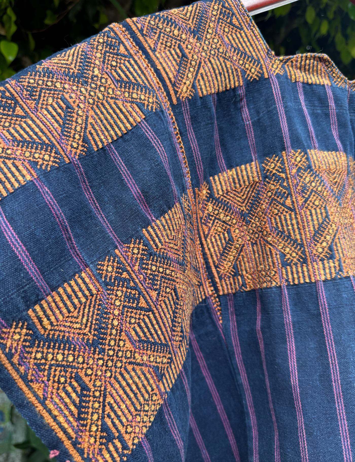 Indigo with Double-Headed Eagle Nahualá Huipil #8-236
