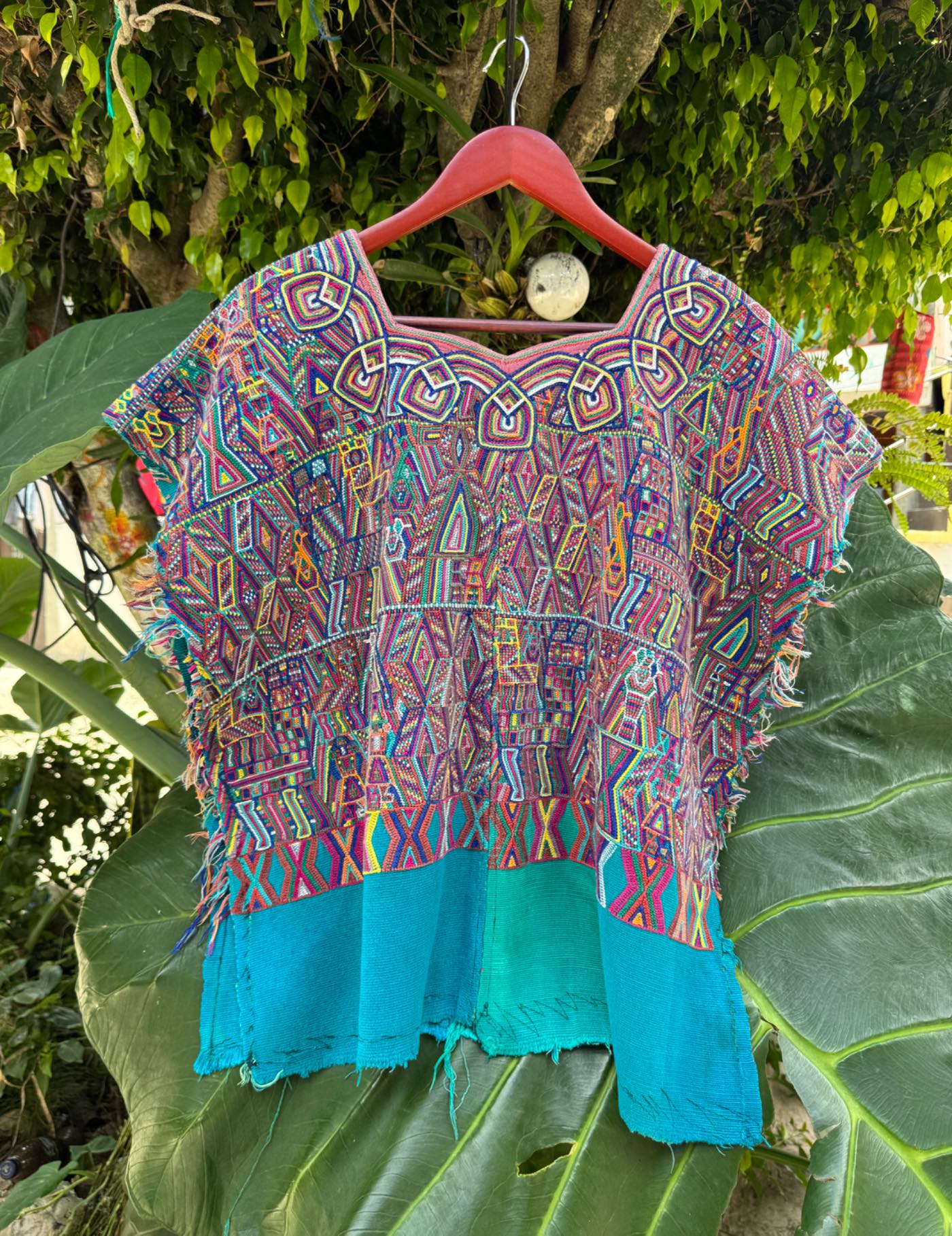 Multicolor Quetzals Nebaj Huipil #8-237