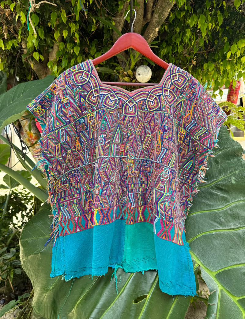 Multicolor Quetzals Nebaj Huipil #8-237