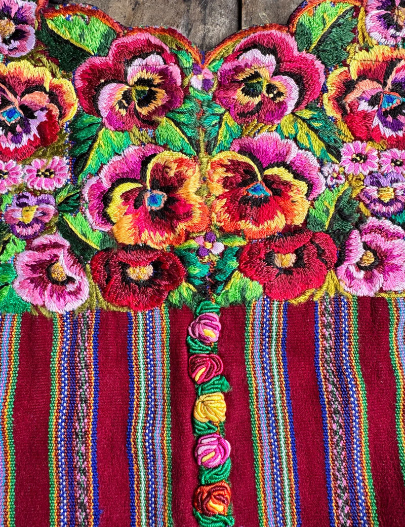 Flowers and Stripes Patzún Huipil #8-240