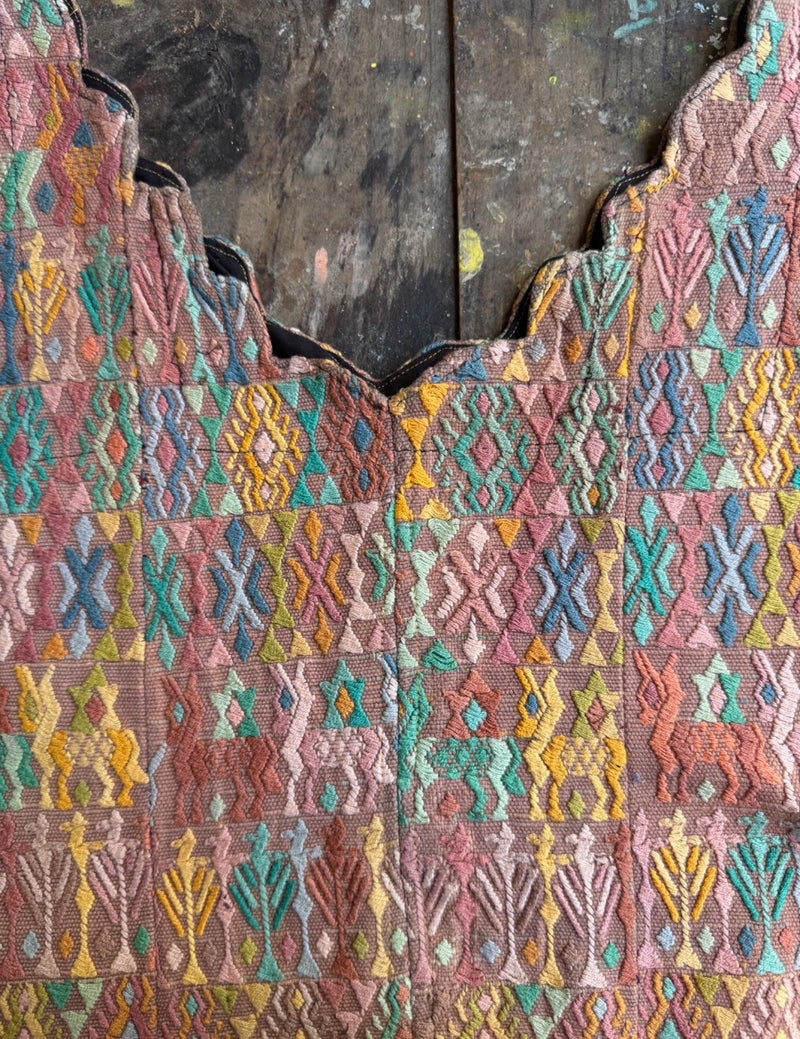 Colourful on Beige Cobán Huipil #8-242