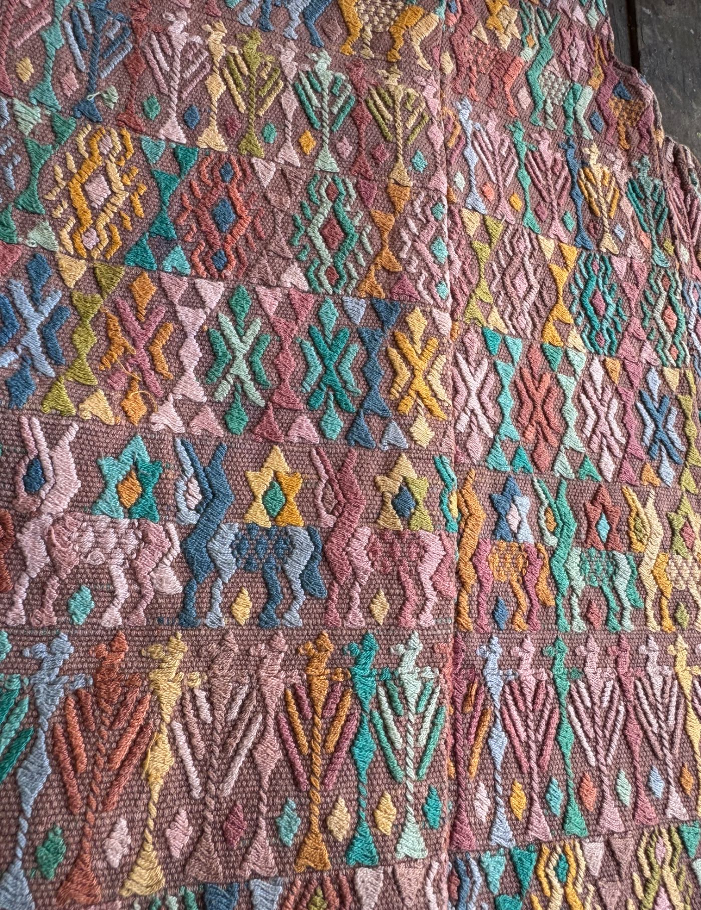 Colourful on Beige Cobán Huipil #8-242