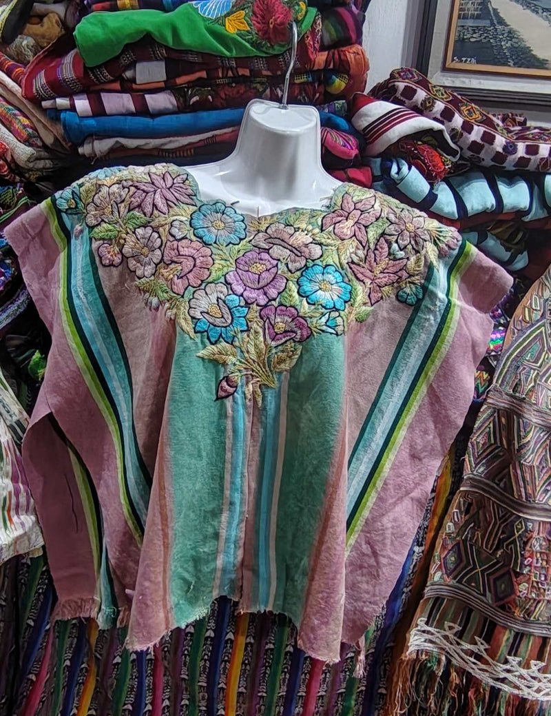Green and PInk Santiago Huipil #8-255