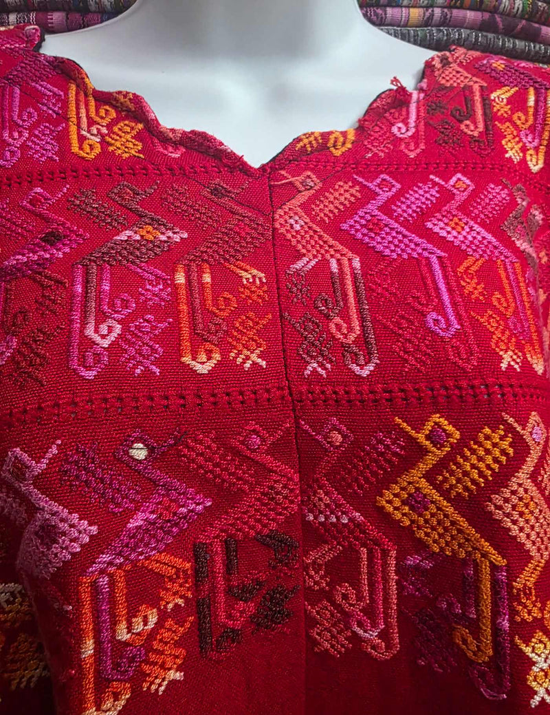 Bright Red Santa Catarina Palopo Huipil #8-263