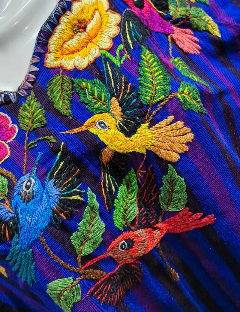 Blue with Hummingbird Santiago Huipil #8-271