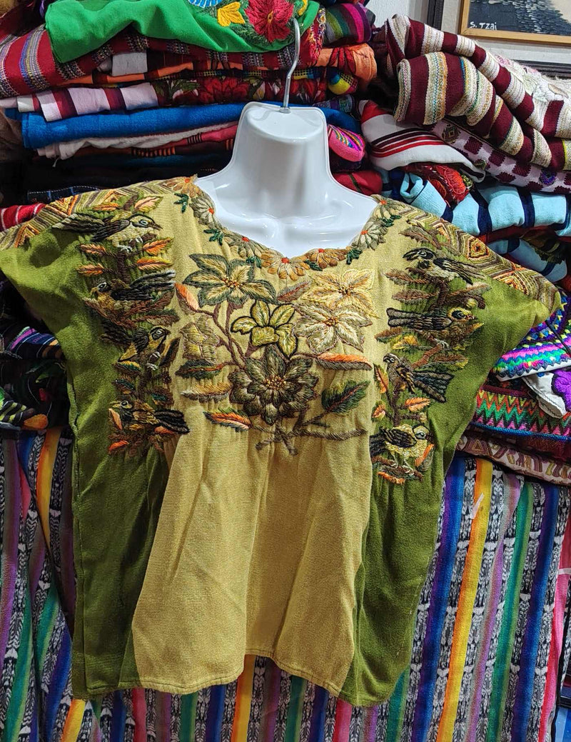 Gold and Green Santiago Huipil #8-272