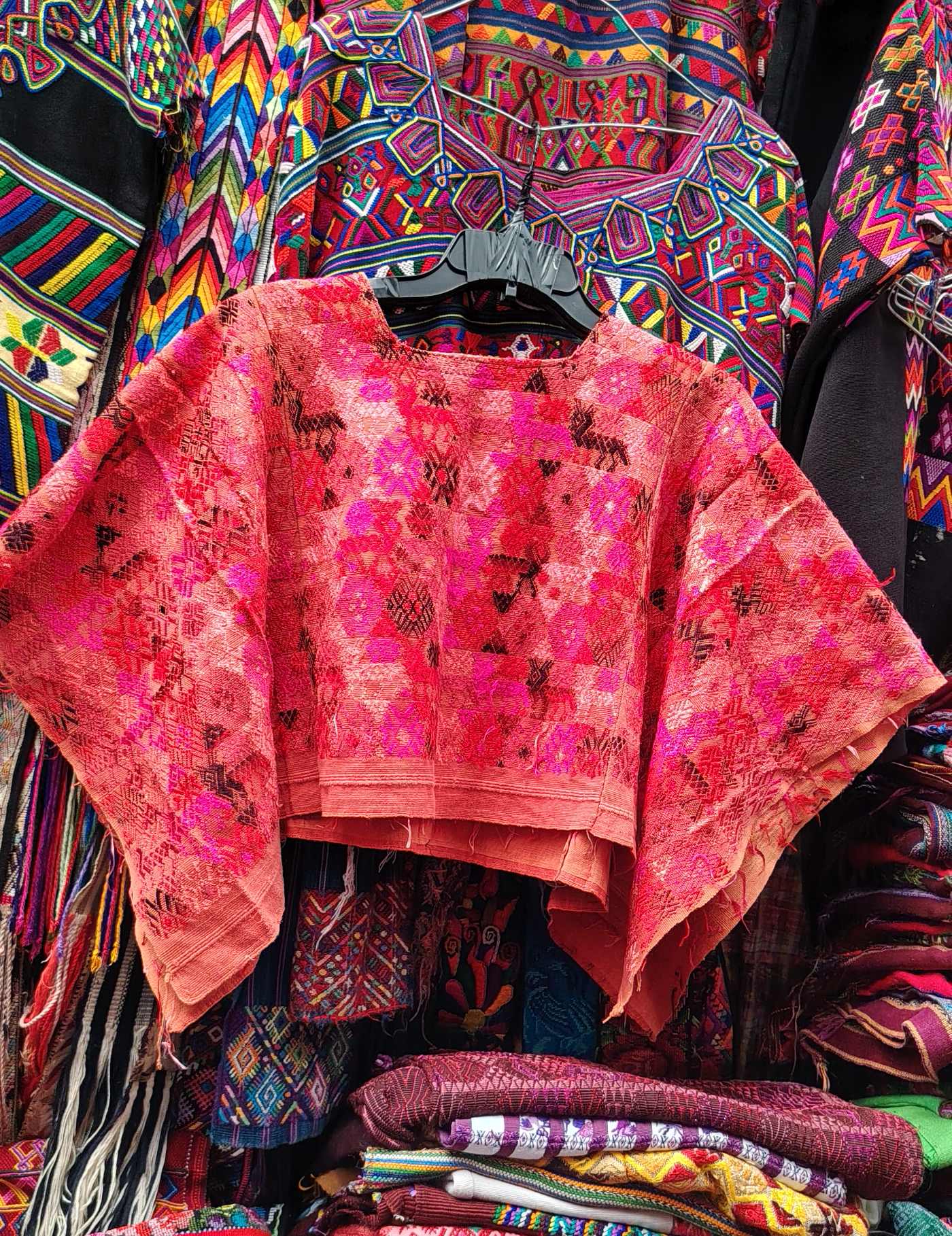 Red and Pink Cobán Huipil #8-283
