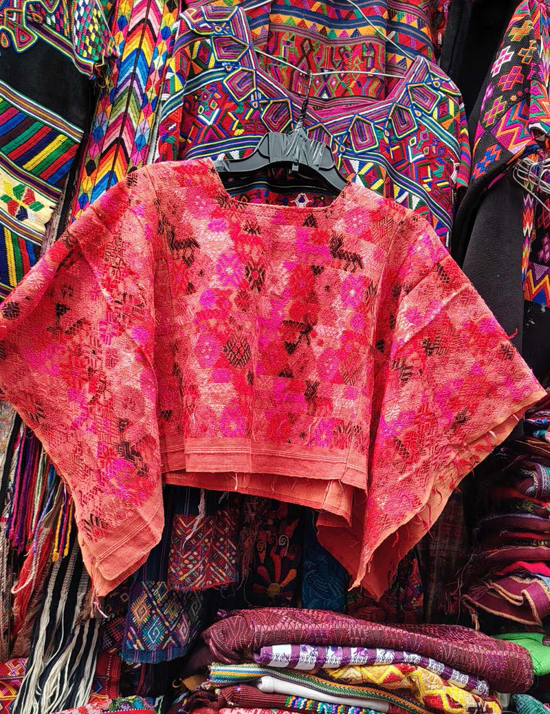 Red and Pink Cobán Huipil #8-283