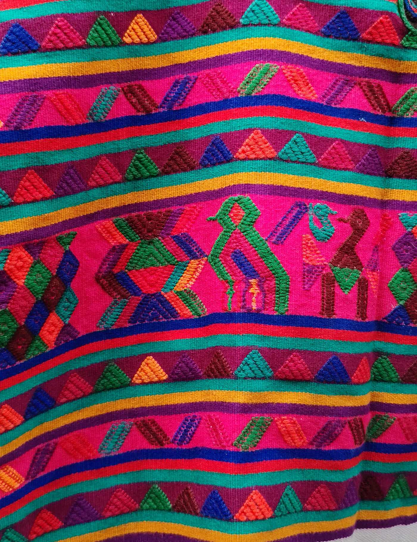 Fuchsia with Birds Nebaj Huipil #8-284