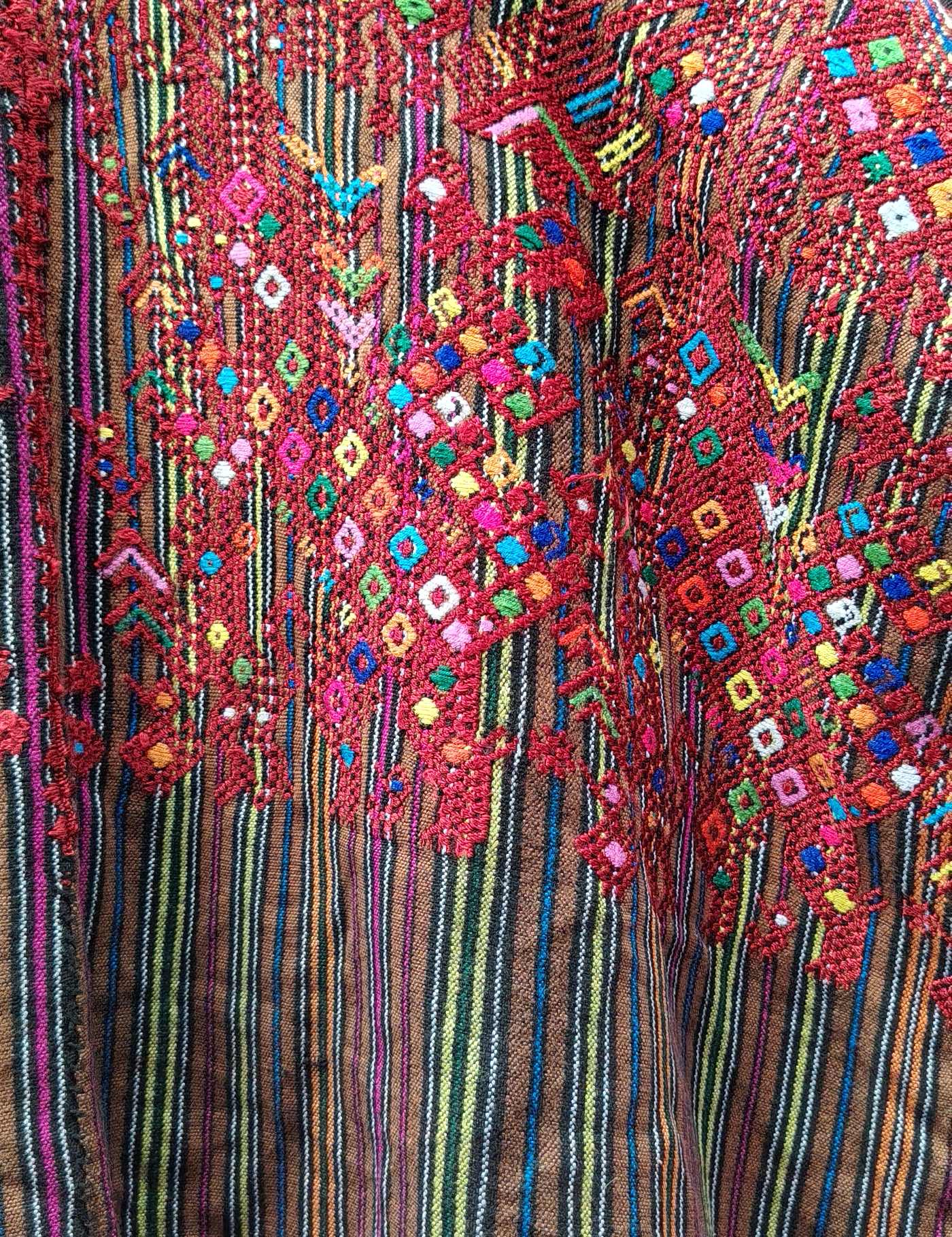 Red and Brown Nahualá Huipil #8-294