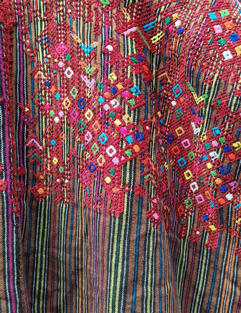 Red and Brown Nahualá Huipil #8-294