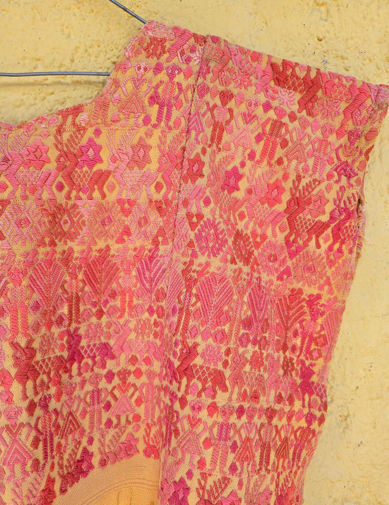 Pink and Yellow Cobán Huipil #8-296