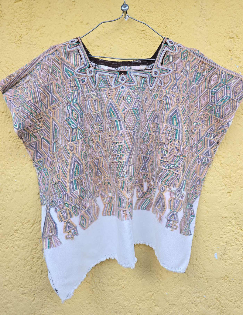 Beige and Berry Nebaj Huipil #8-299