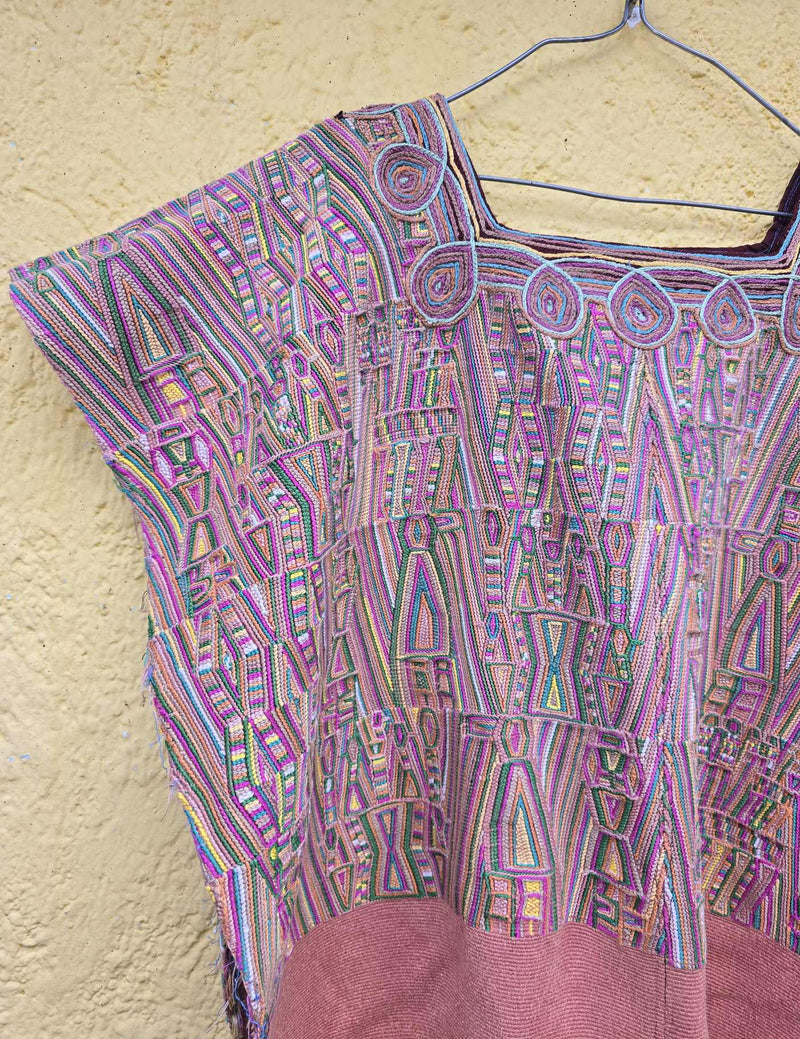 Coral and Purple Nebaj Huipil #8-303