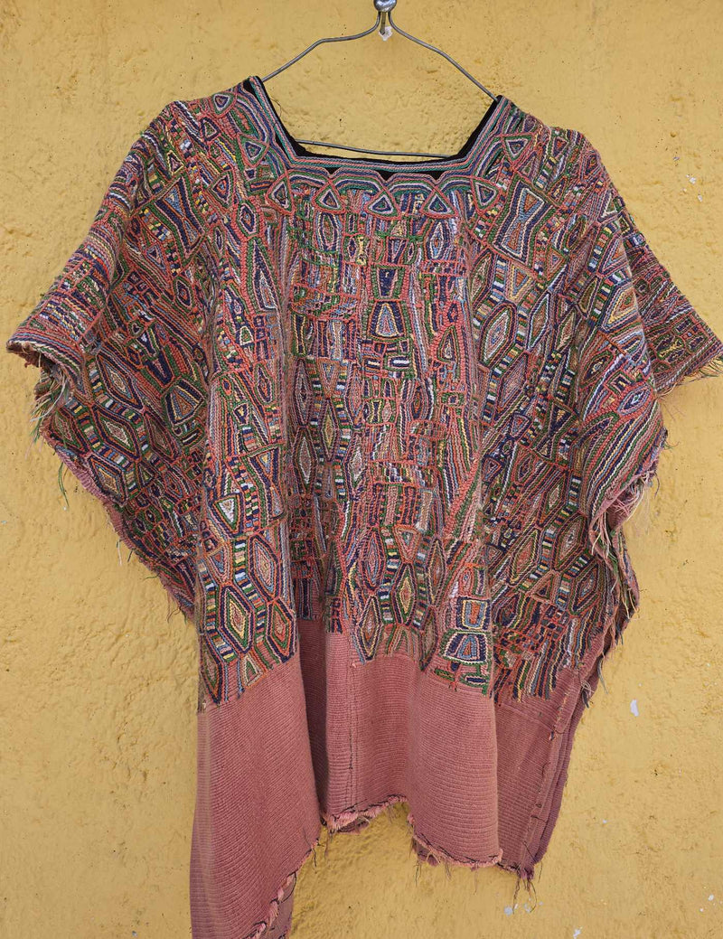 Bold Coral Nebaj Huipil #8-304