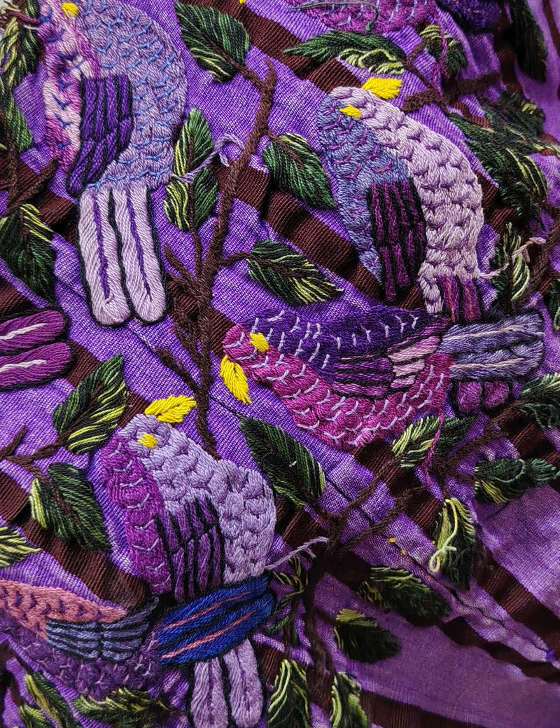 Purple with Birds Santiago Huipil #8-325