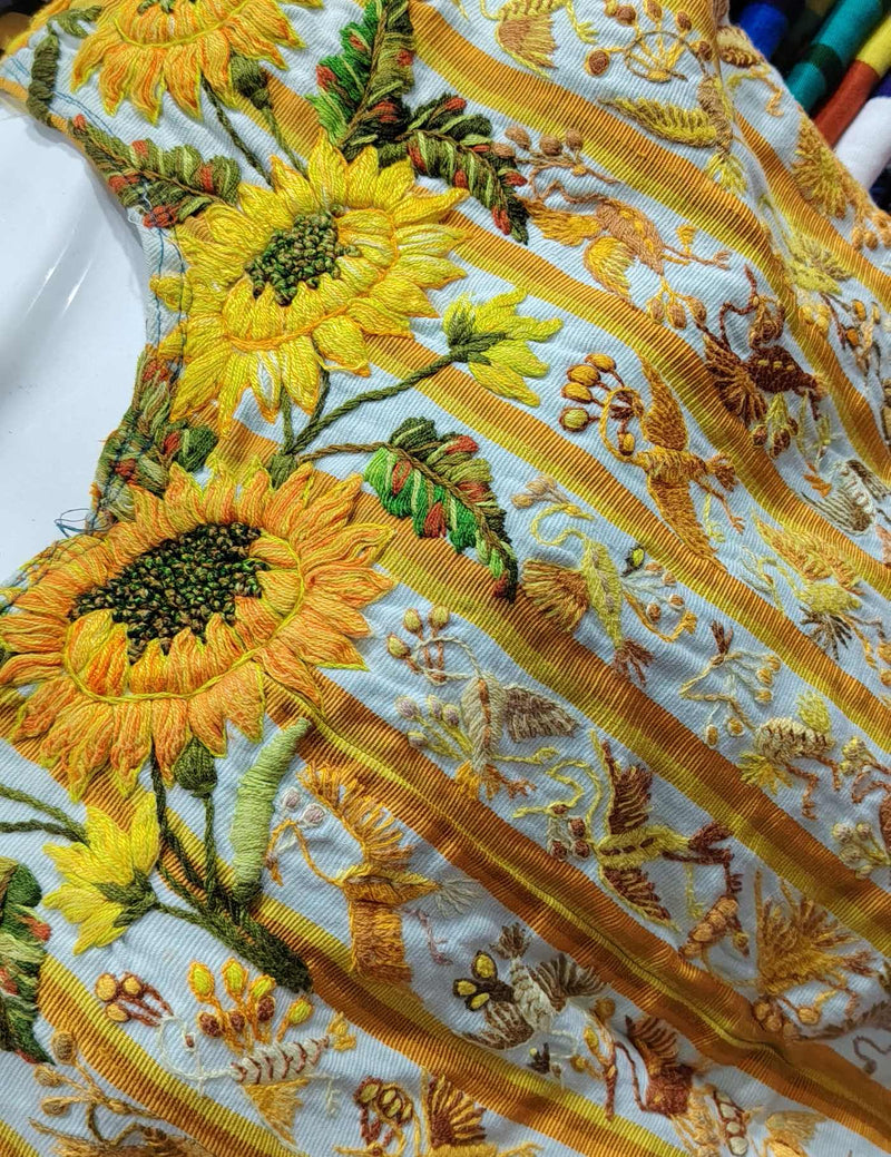 Yellow with Sunflowers Santiago Huipil #8-327