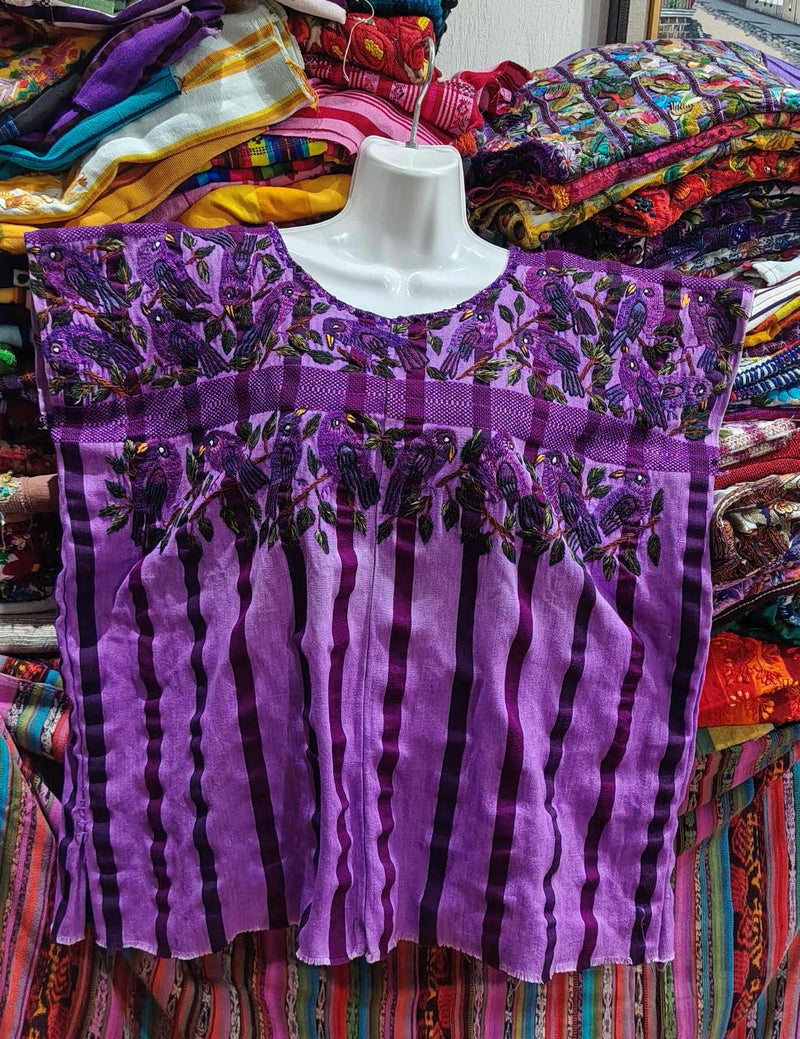 Purple with birds Santiago Huipil #8-345