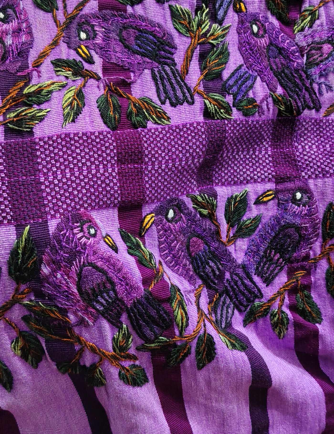 Purple with birds Santiago Huipil #8-345