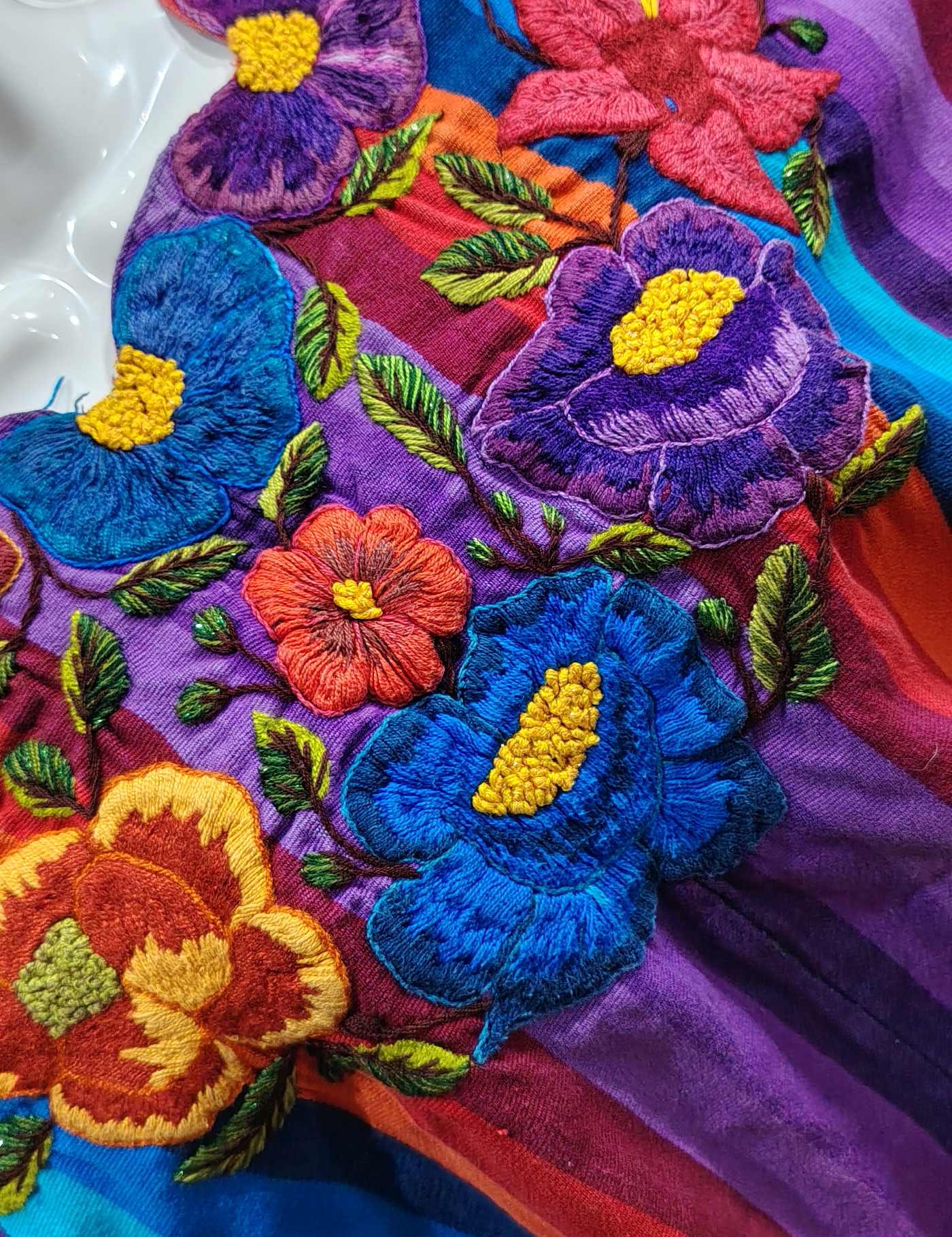 Multicolor with roses Santiago Huipil #8-347