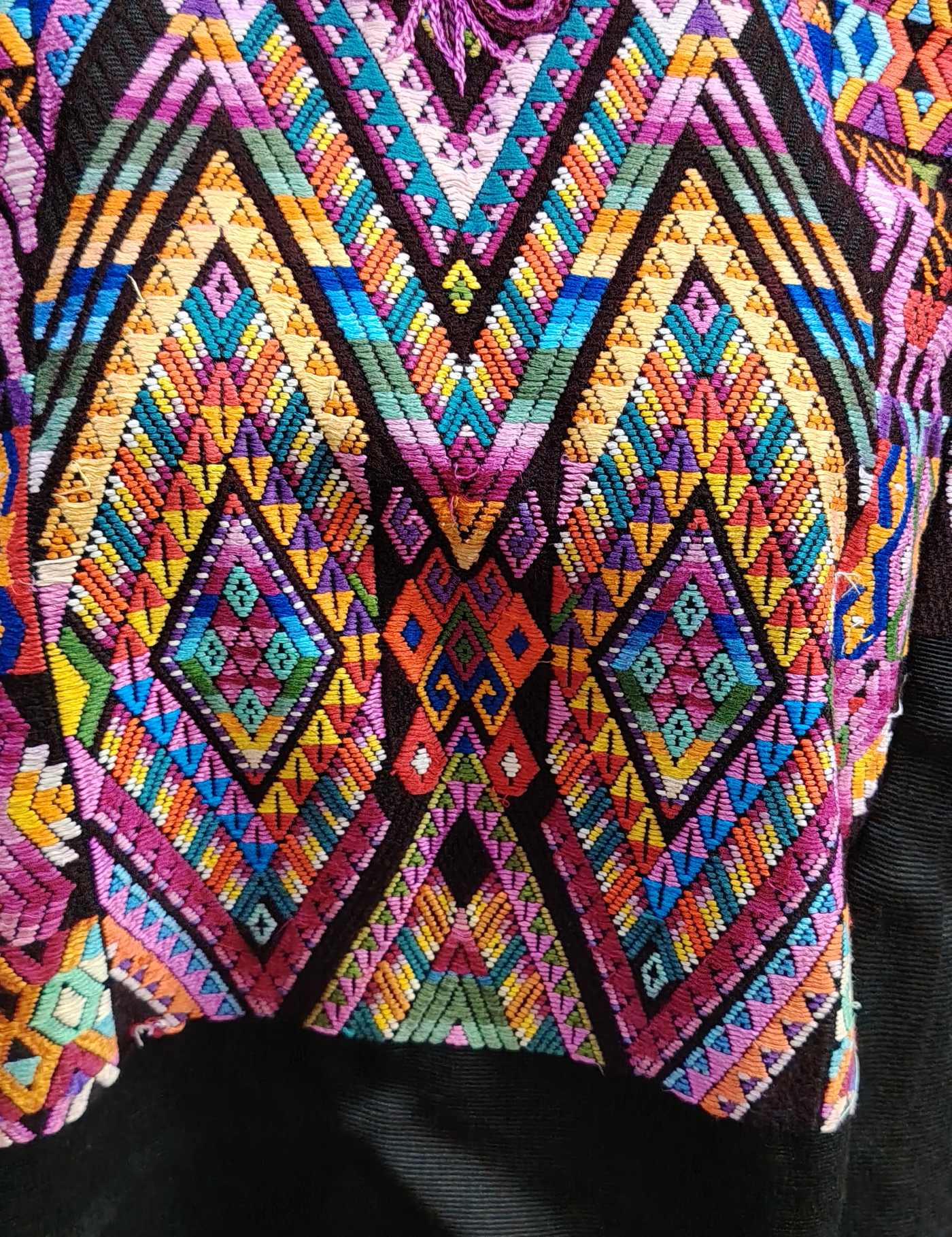 Black with geometric pattern Chichicastenango Huipil #8-361