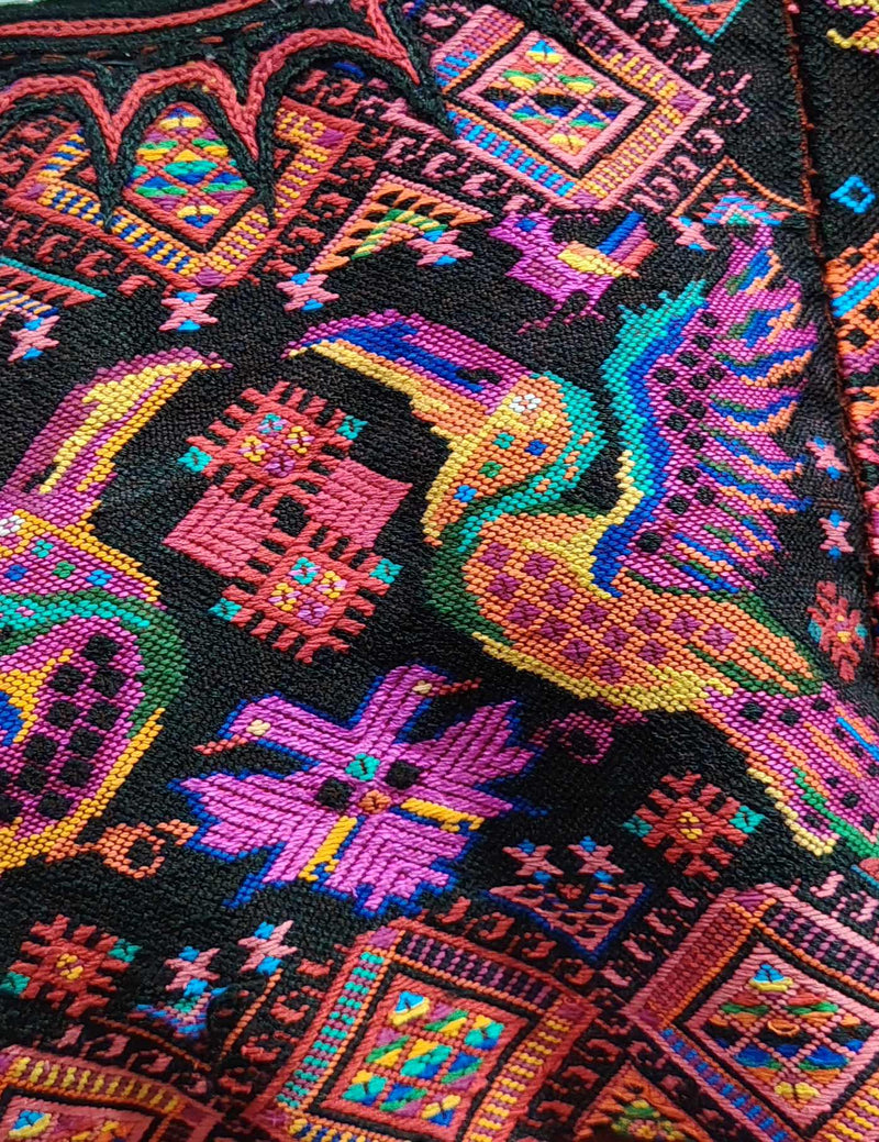 Burgundy with bird Chichicastenango Huipil #8-362