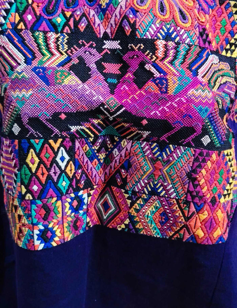 Purple with peacocks Chichicastenango Huipil #8-364