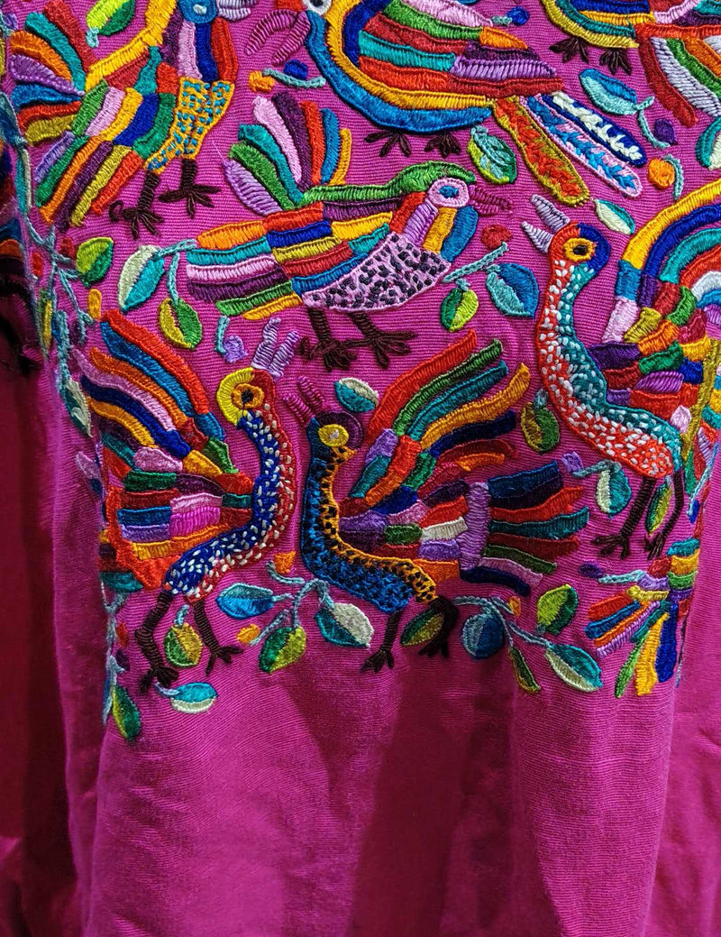 Pink with birds Chichicastenango Huipil #8-365