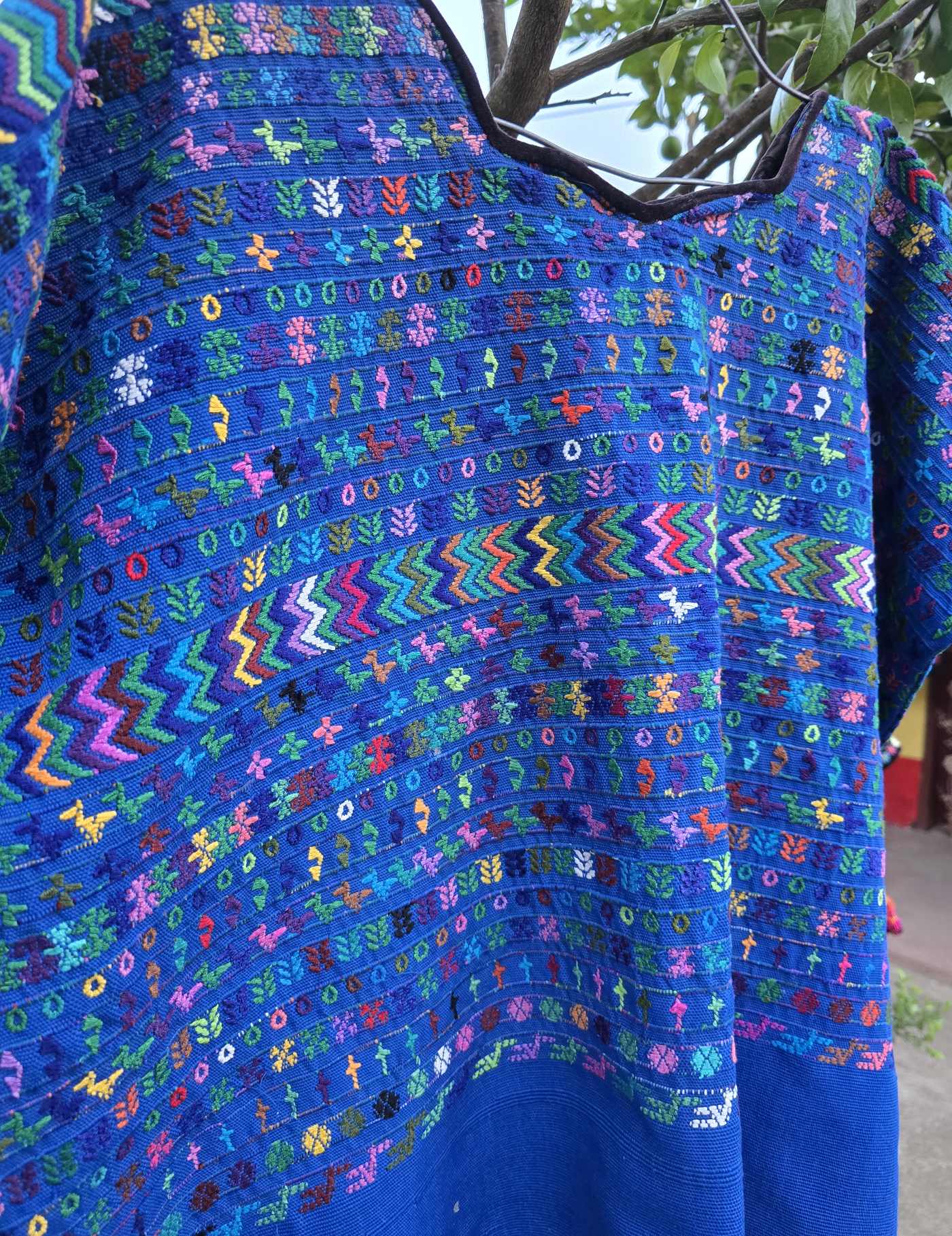 Bright Blue Rabinal Huipil #8-383