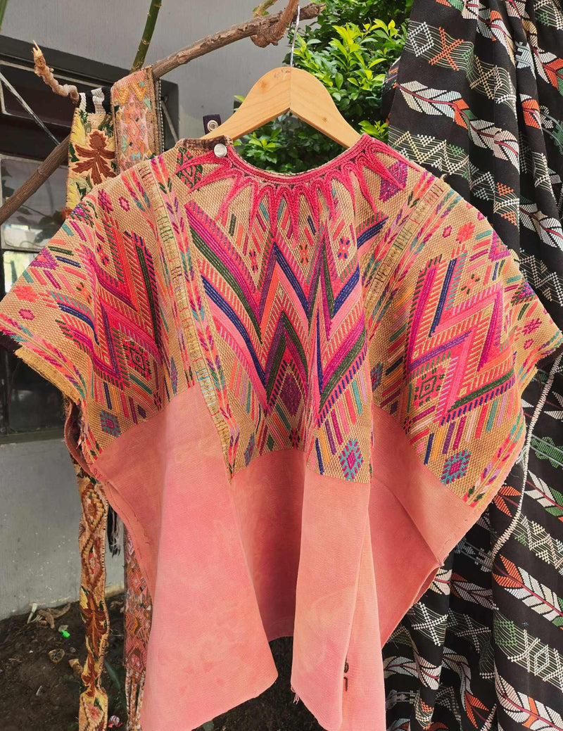 Pink and Gold Chichicastenango Huipil #8-393