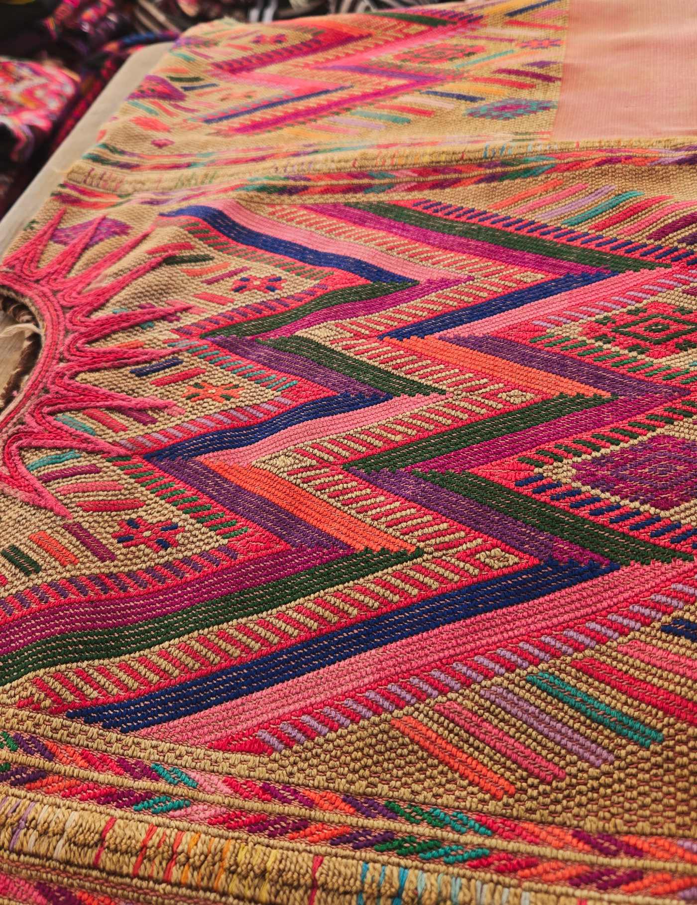 Pink and Gold Chichicastenango Huipil #8-393
