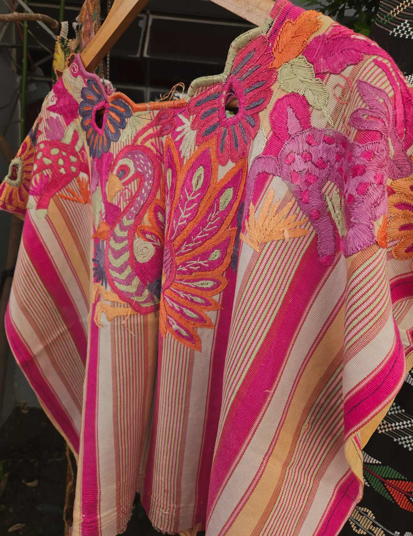Pink Peacock Chichicastenango Huipil #8-394