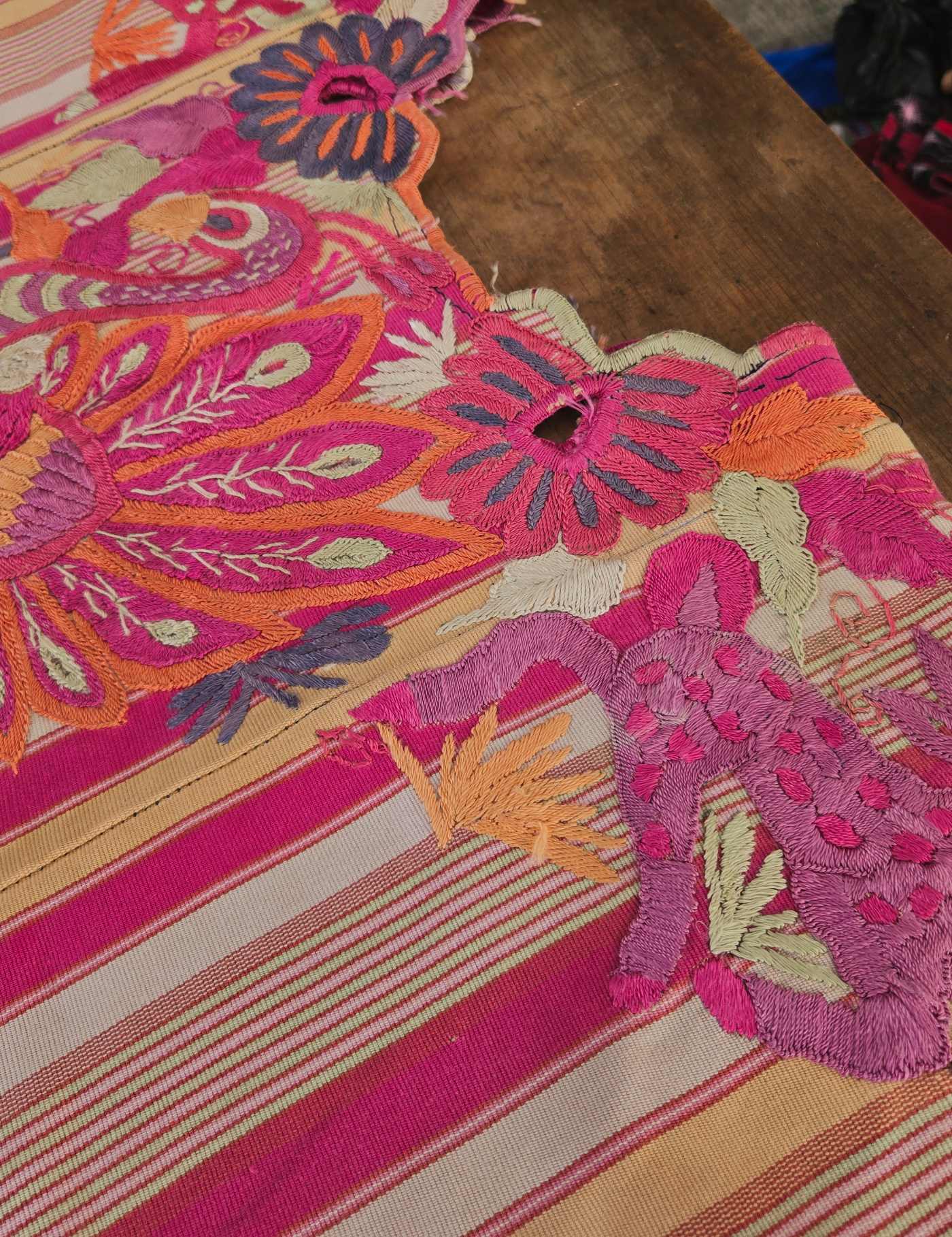 Pink Peacock Chichicastenango Huipil #8-394