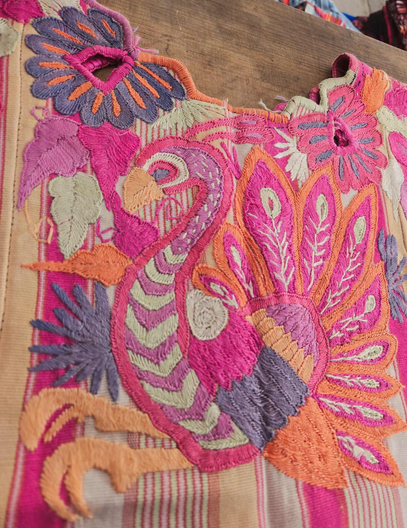 Pink Peacock Chichicastenango Huipil #8-394