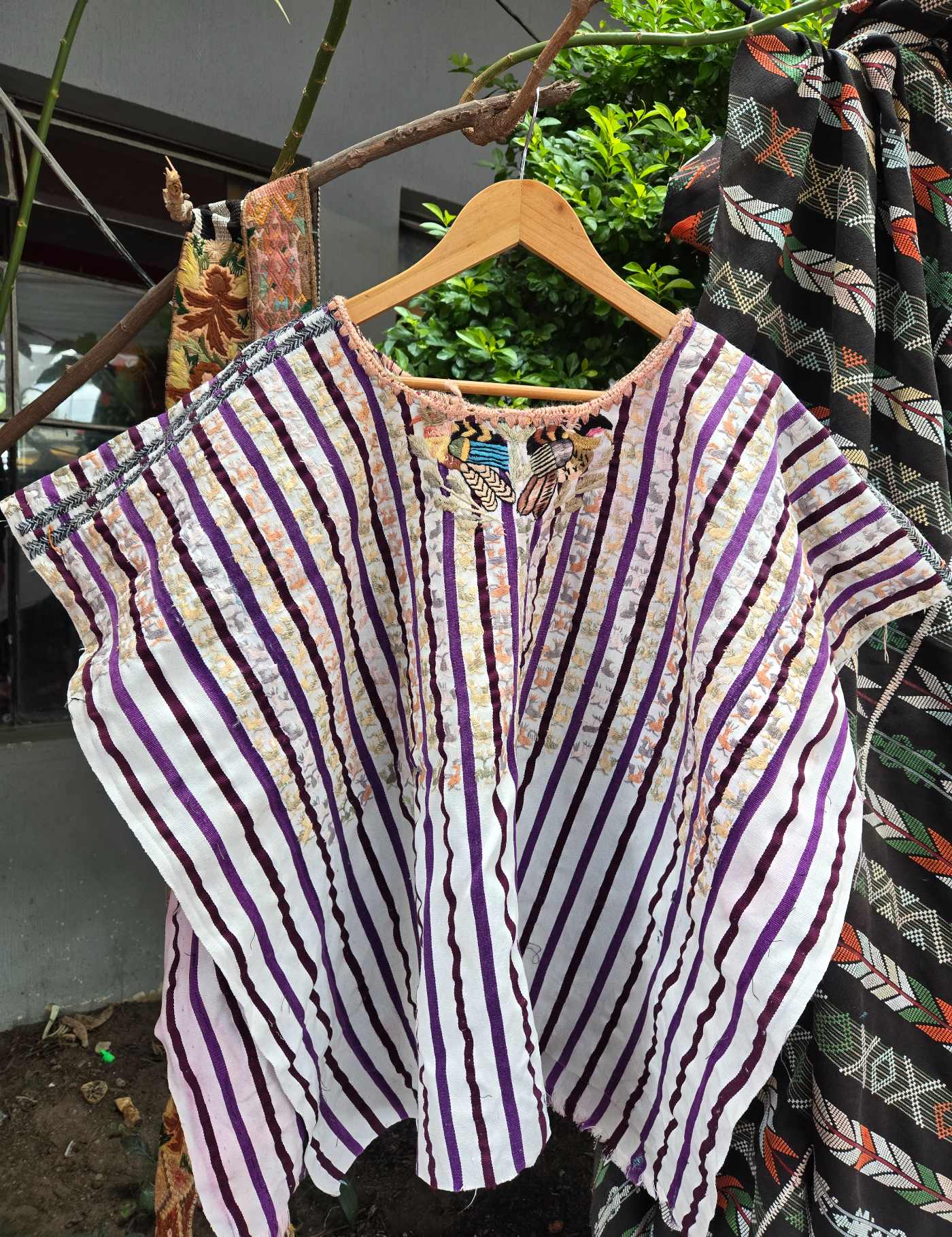 White  and Purple Santiago Huipil #8-402