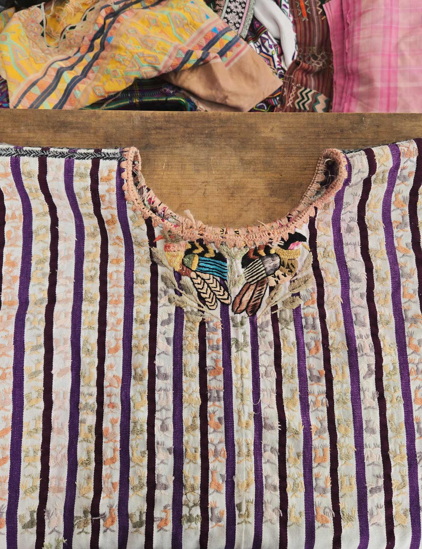 White  and Purple Santiago Huipil #8-402