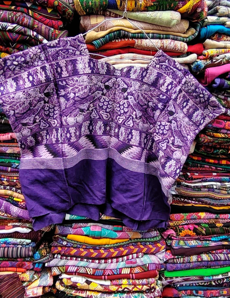 Purple with bird Comalapa Huipil #8-406