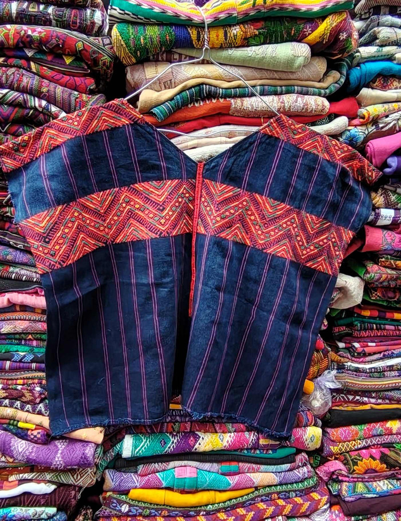 Indigo with Zigzag Nahualá Huipil #8-407