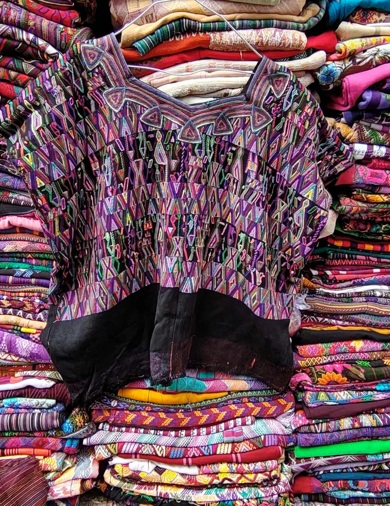 Berry and Black Nebaj Huipil #8-409