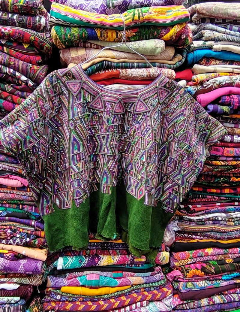 Berry and Green Nebaj Huipil #8-410