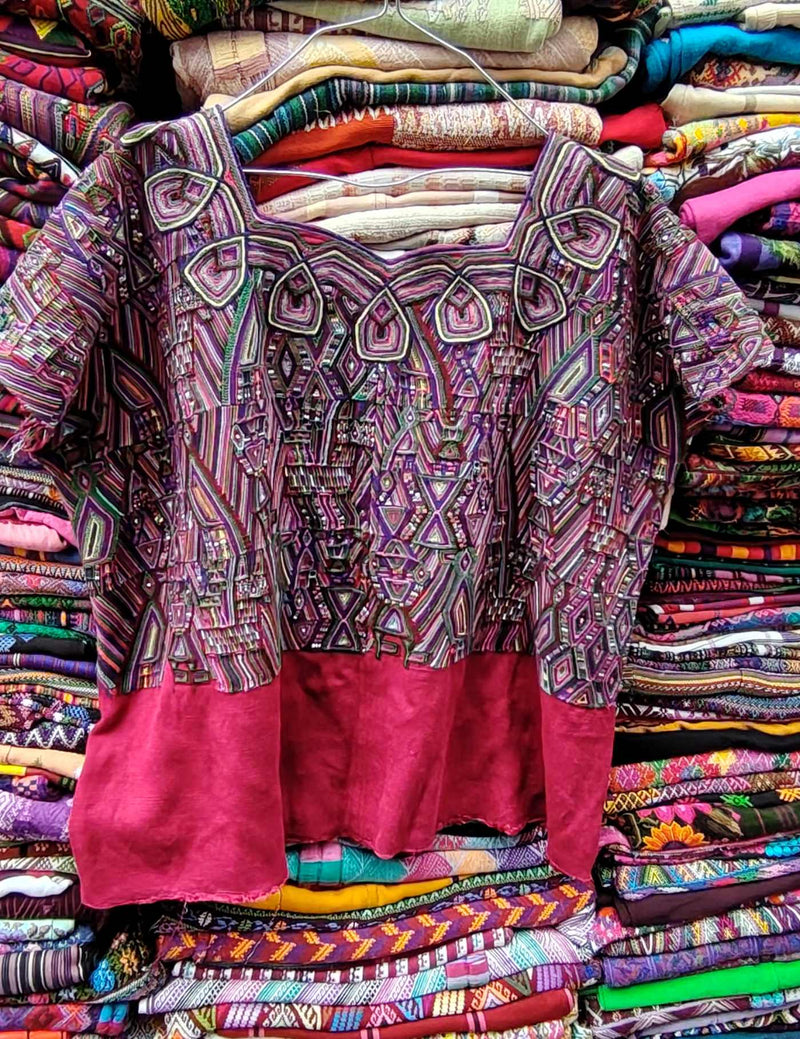 Berry and Red Nebaj Huipil #8-411